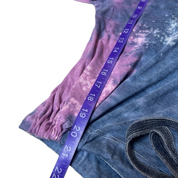 Vintage Havana Tie Dye Bishop Sleeve Drawstring Cinch Popover Lounge Top - Picture 10 of 14